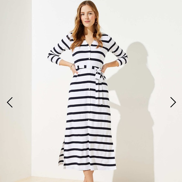 LOFT Dresses & Skirts - LOFT Striped Button Maxi Dress